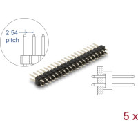 Delock Pin header 20 pin, pitch 2.54 mm, 2-row, straight, 5 pieces