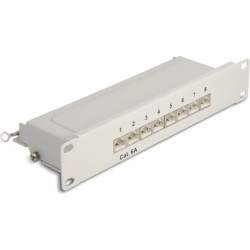 Delock 10″ Patch Panel 8 port Cat.6A 1U grey