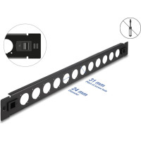 Delock 19″ D-Type Patch Panel 12 port tool free black