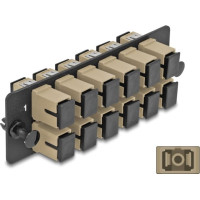 Delock Fiber Optic Adapter Panel SC Simplex OM1 / OM2 12 Port beige