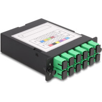 Delock Fiber Optic HD (High Density) Cassette MPO male to 12 x SC Simplex female, 12 fibers, Single-mode, Polarity A, 9/125 µm