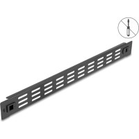 Delock 19″ Network Cabinet Panel with ventilation slots tool free 1U black