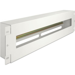 Delock 19″ Circuit-breaker strip with cover and DIN rail 3U metal grey