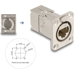 Delock D-Type RJ45 built-in connector with LSA connection Cat.6A STP metal