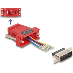 Delock D-Sub 15 pin male to RJ12 female Assembly Kit red