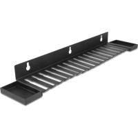 Delock Cable Holder 401 x 71 mm for wall mounting with two storage compartments black
