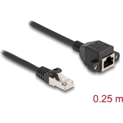 Delock RJ50 Extension Cable male to female S/FTP 0.25 m black