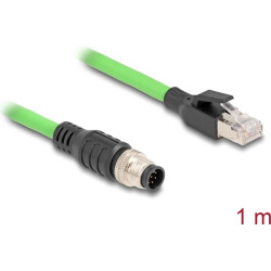 Delock M12 Cable A-coded 8 pin male to RJ45 male PUR (TPU) 1 m