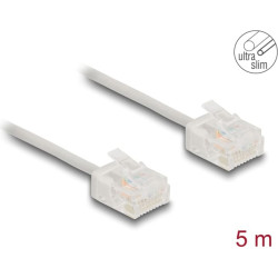Delock RJ45 Network Cable Cat.6 UTP Ultra Slim 5 m grey with short plugs