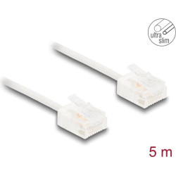 Delock RJ45 Network Cable Cat.6 UTP Ultra Slim 5 m white with short plugs