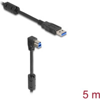 Delock USB 5 Gbps Cable Type-A male to Type-B male 90° downwards angled 5 m