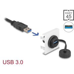 Delock Easy 45 Module SuperSpeed USB 5 Gbps (USB 3.2 Gen 1) USB Type-A female, 45 x 45 mm