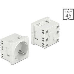 Delock Easy 45 Grounded Power Socket with a 45° arrangement extendable 45 x 45 mm