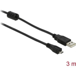 Delock USB 2.0 Cable Type-A male to USB- micro B male 3 m