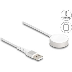 Delock USB Charging Cable for Apple Watch MFi 1 m white magnetic