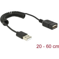 Delock Extension Cable USB 2.0-A male / female coiled cable