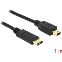 Delock Cable USB Type-C™ 2.0 male > USB 2.0 Type Mini-B male 1.0 m black