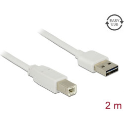 Delock Cable EASY-USB 2.0 Type-A male > USB 2.0 Type-B male 2 m white