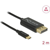 Delock USB cable Type-C to DisplayPort (DP Alt Mode) 4K 60 Hz 2 m coaxial