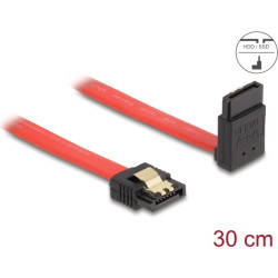 Delock SATA 6 Gb/s Cable straight to upwards angled 30 cm red