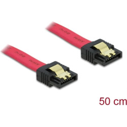 Delock SATA cable 50cm straightstraight metal red