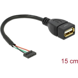 Delock Cable USB 2.0 pin header female 2.00 mm 5 pin > USB 2.0 Type-A female 15 cm