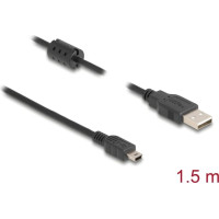 Delock Cable USB 2.0 Type-A male > USB 2.0 Mini-B male 1.5 m black