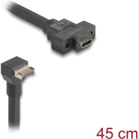 Kabelis USB3.1Gen2 keyA 20pin > Type-C™, M > F, panel-mount 45cm