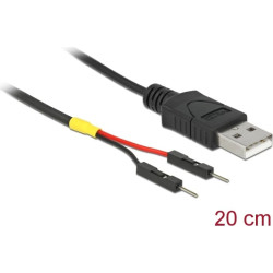 Delock USB Power Cable Type-A to 2 x pin header male separate power 20 cm