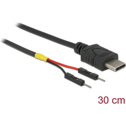 Delock USB Power Cable Type-C to 2 x pin header male separate power 30 cm