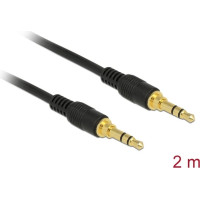 Delock Stereo Jack Cable 3.5 mm 3 pin male > male 2 m black