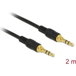 Delock Stereo Jack Cable 3.5 mm 3 pin male > male 2 m black