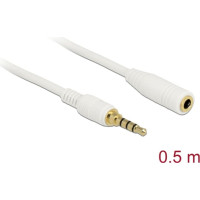 Delock Stereo Jack Extension Cable 3.5 mm 4 pin male to female 0.5 m white