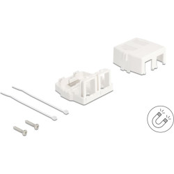Delock Keystone Surface Mounted Box 2 Port with magnetic bottom, white