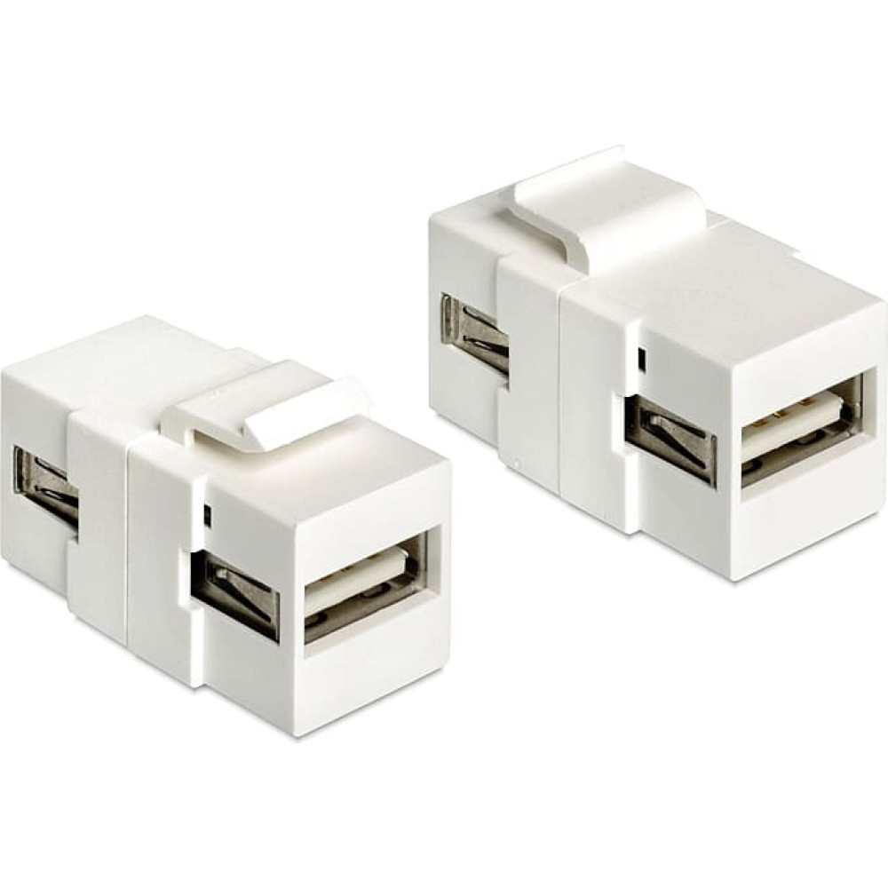 Delock Keystone Module USB 2.0 A female > USB 2.0 A female white