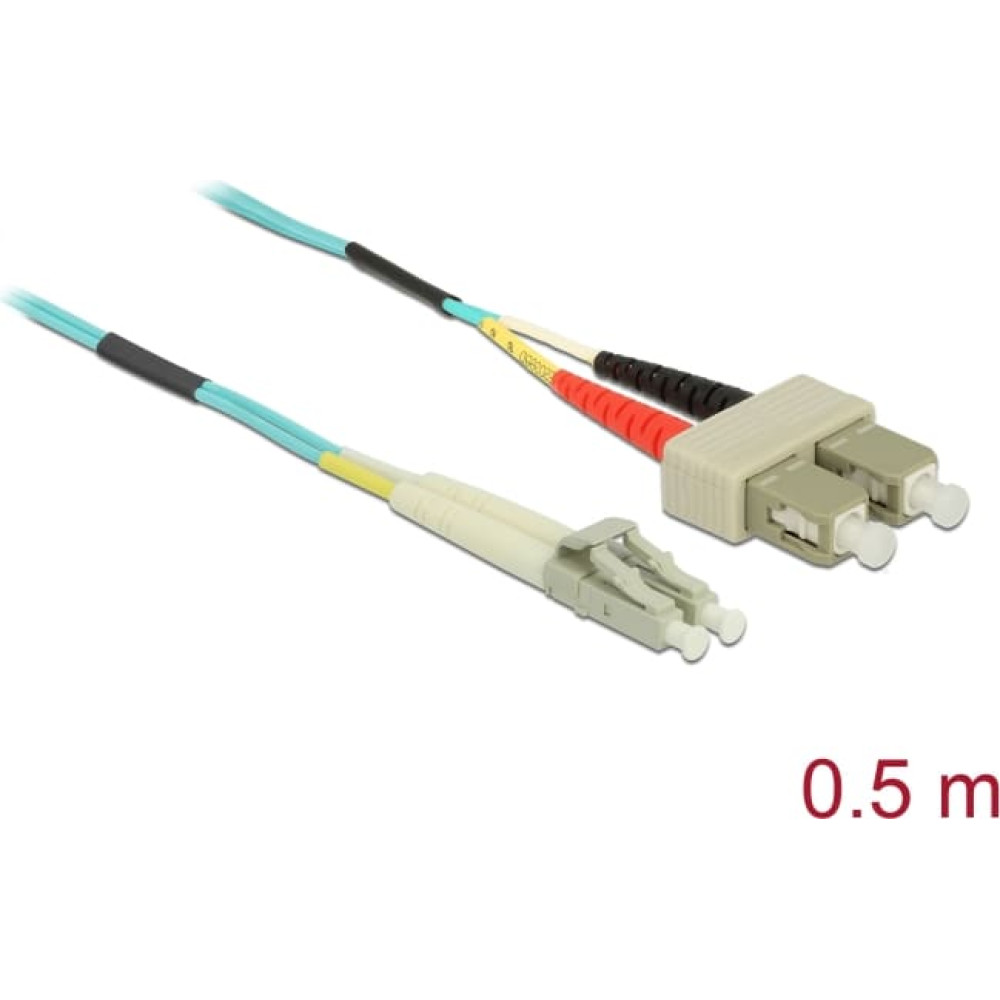 Delock Cable Optical Fibre LC to SC Multi-mode OM3 0.5 m