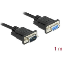 Delock RS-232 Cable Serial D-Sub 9 male to female with narrow plug housing 1 m