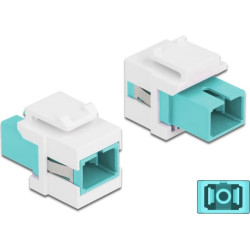 Delock Keystone Module SC Simplex female to SC Simplex female aqua / white