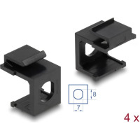 Delock Keystone cover black with 8.0 mm hole 4 pieces