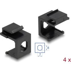 Delock Keystone cover black with 8.0 mm hole 4 pieces