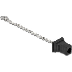 Delock Fiber optic dust cap with chain for SC plug black