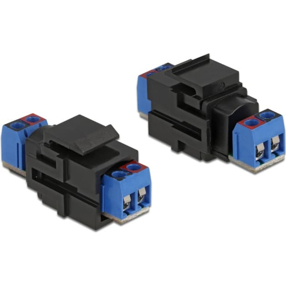 Delock Keystone module 2 pin terminalblock > terminalblock black