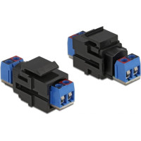 Delock Keystone module 2 pin terminalblock > terminalblock black