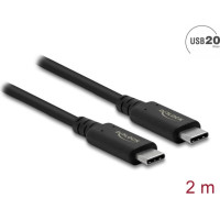 Kabelis USB4 20Gbps, M / M, 2.0m, melns, Delock
