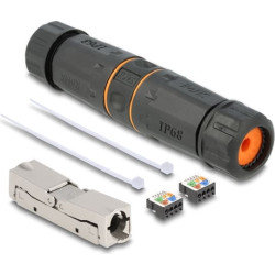 Delock Cable connector LSA to LSA Cat.6A IP68 waterproof black