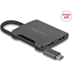 Delock USB Type-C™ Splitter (DP Alt Mode) to 2 x HDMI MST 4K 60 Hz