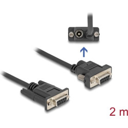 Delock Serial Cable RS-232 D-Sub9 female to D-Sub9 female Power Connection at Pin 9 2 m