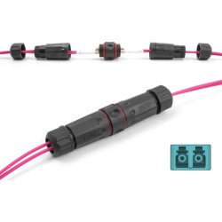 Delock Optical Fiber Cable Connector LC Duplex female to LC Duplex female OM3 waterproof