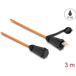 Delock Optical fiber cable LC Duplex to LC Duplex with protective cap multi-mode OM2 IP68 dust and waterproof 3 m