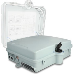 Delock Fiber Optic Distribution Box for indoor and outdoor IP65 waterproof lockable 24 port grey